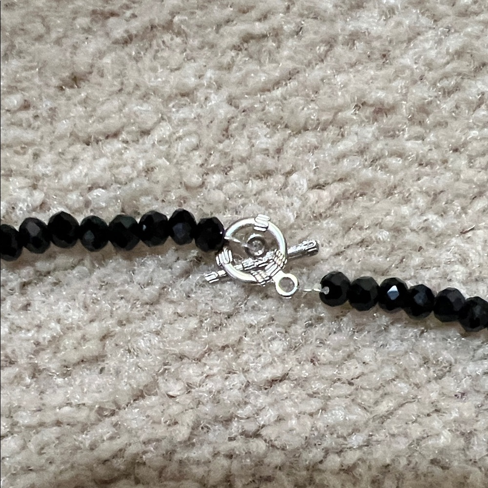 Oaxaca Hand-Painted “Tiliche” Black Heart Necklace & Earring Set, One of a Kind - Picture 4 of 4